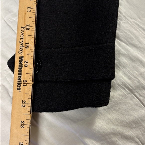 Black Double-Breasted Peacoat Stand Collar Fit & Flare Swing Coat NWT - Picture 9 of 10